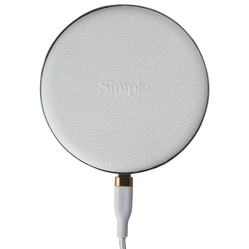 Simple (15W) USB-C POWER Wireless Charger Pad - White/Gold