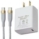 Simple (15W) USB-C POWER Wireless Charger Pad - White/Gold