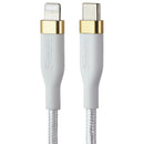 S. Simple (6-Ft) USB-C to 8-Pin Tough-Knit Braided Cable - White/Gold