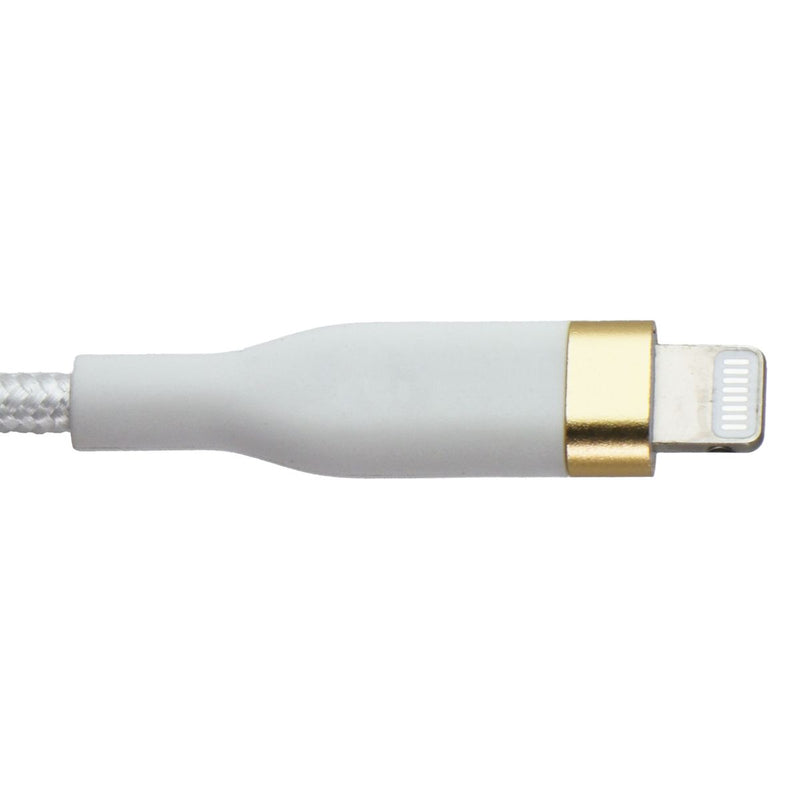 S. Simple (6-Ft) USB-C to 8-Pin Tough-Knit Braided Cable - White/Gold