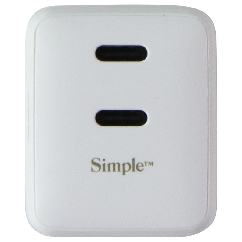 S. Simple (60W) Dual USB-C GaN Powered Folding Wall Charger - White (581231)