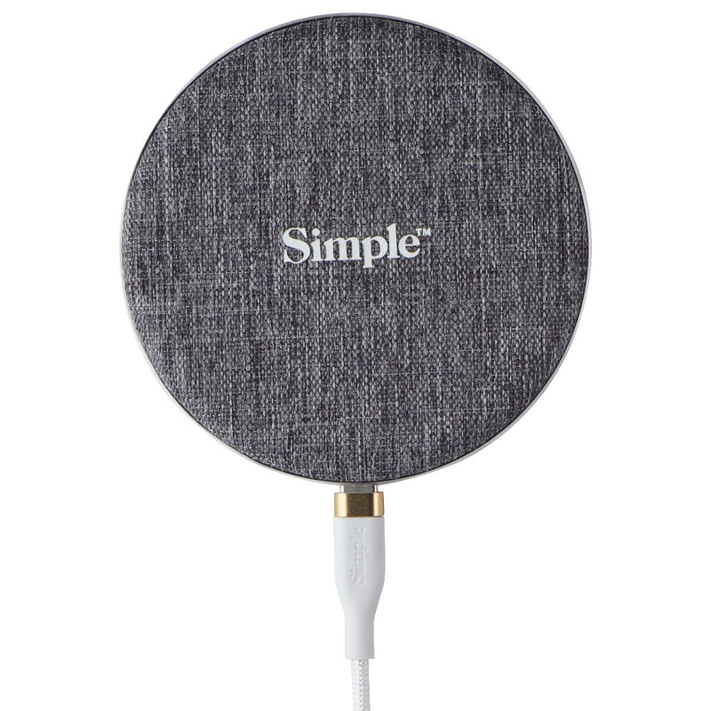 Simple (15W) USB-C POWER Wireless Charger Pad - White/Gray (NEW MODEL)