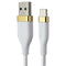 S. Simple (6-Ft) USB-A to USB-C Tough-Knit Braided Cable - White/Gold