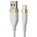 S. Simple (6-Ft) USB-A to USB-C Tough-Knit Braided Cable - White/Gold