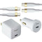 S. Simple 4-Pack Charger/6-Ft Cables/Car Charger Bundle (USB-C/30W) - White/Gold