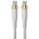 S. Simple (10-Ft) USB-C to USB-C Tough-Knit Braided Cable - White/Gold