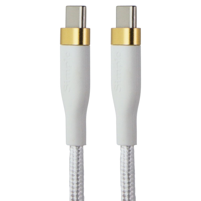 S. Simple (10-Ft) USB-C to USB-C Tough-Knit Braided Cable - White/Gold