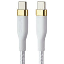 S. Simple (4 Foot) USB-C to USB-C Tough-Knit Braided Cable - White/Gold