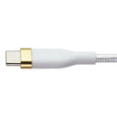 S. Simple (4 Foot) USB-C to USB-C Tough-Knit Braided Cable - White/Gold