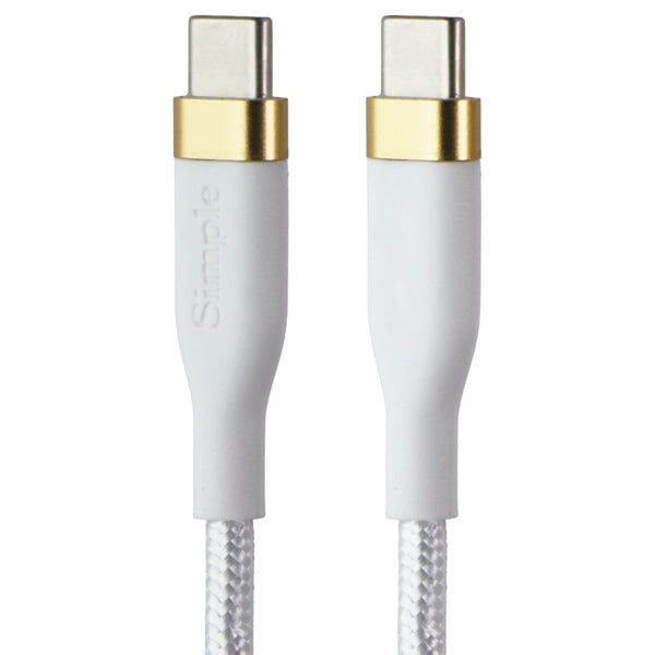 S. Simple (6-Ft) USB-C to USB-C Tough-Knit Braided Cable - White/Gold