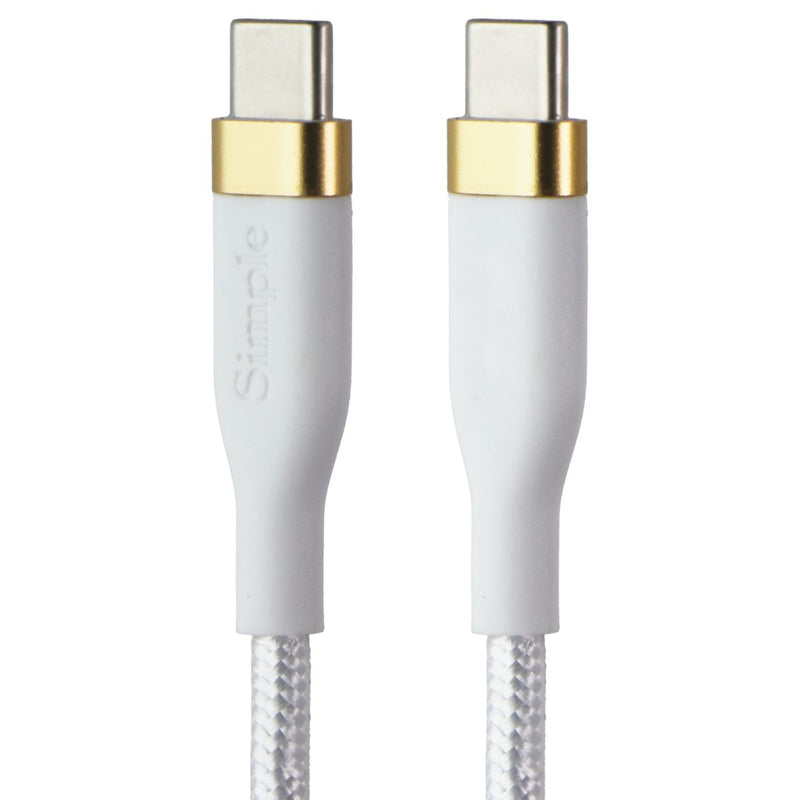 S. Simple (6-Ft) USB-C to USB-C Tough-Knit Braided Cable - White/Gold
