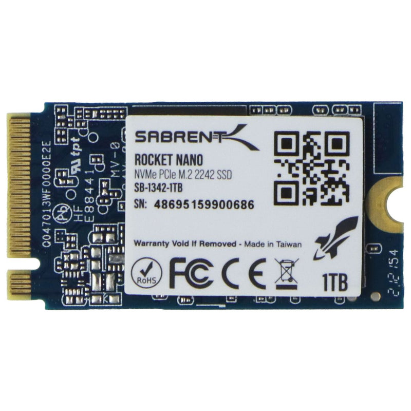 SABRENT (1TB) Rocket Nano NVMe PCIe High Performing Internal SSD - M.2 2242 DRAM