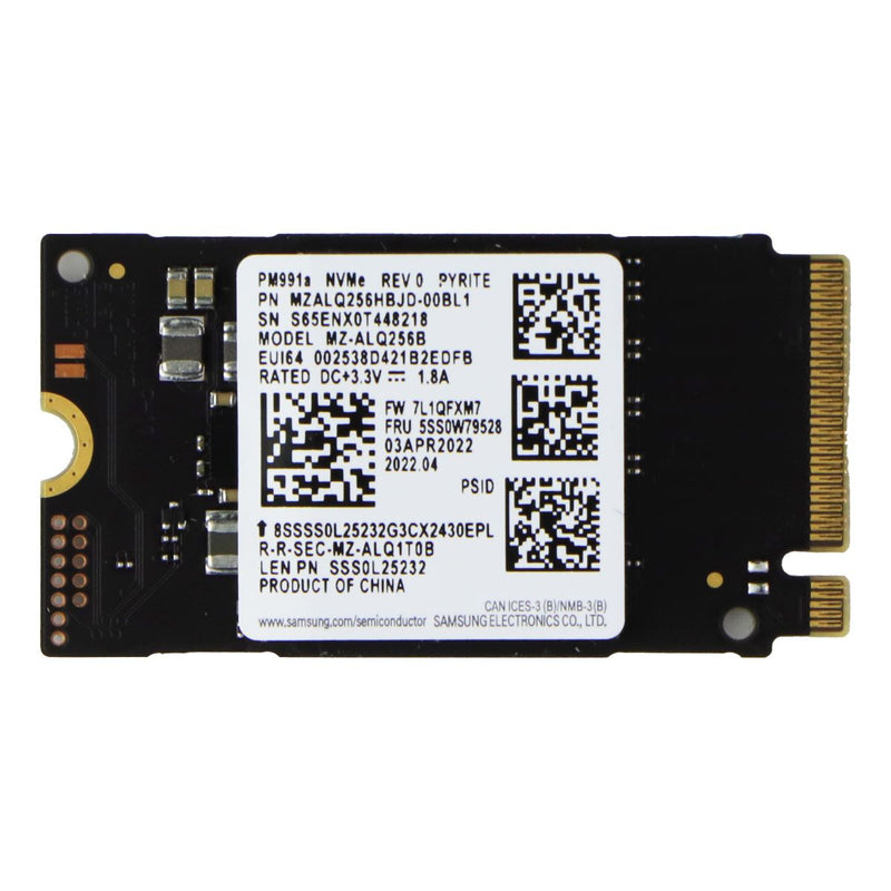 Samsung (256GB) PM991a M.2 2242 NVME PCIe Gen3x4 SSD (MZ-ALQ256B)