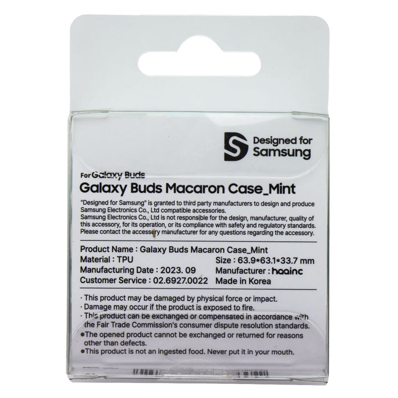 Samsung Official Macaron Case for Galaxy Buds - Mint (GP-FPR177HIBMW)