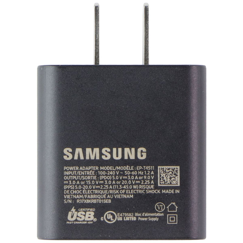 Samsung (45W) Fast Charge USB-C Power Adapter (Low Standby) - Black (EP-T4511)