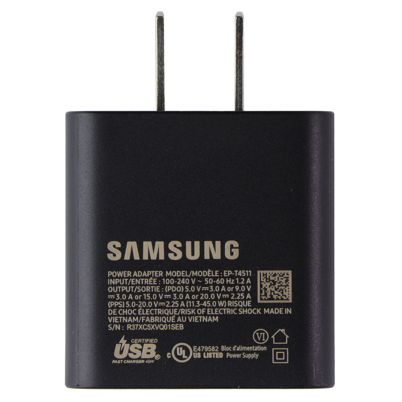 Samsung (45W) Wall Charger Power Adapter (USB-C) w/Cable - Black (EP-T4511XBE)