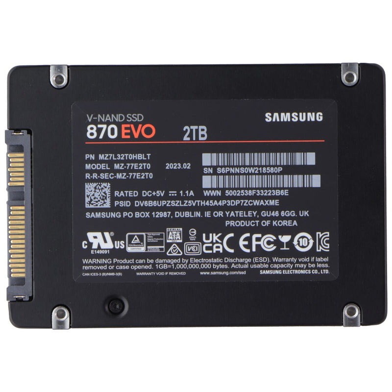 Samsung 870 EVO SATA 2.5-in (2TB) Internal Solid State Drive (MZ-77EE2T0)