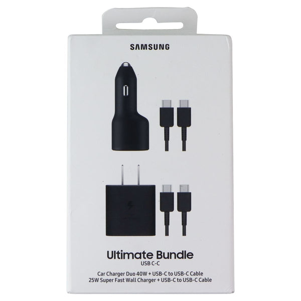 Samsung Ultimate Bundle Car Duo 40W + 25W Wall + 2 USB-C to USB-C Cables - Black