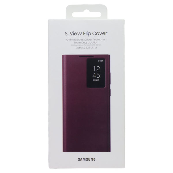 Samsung S-View Flip Cover Case for Samsung Galaxy S22 Ultra - Burgundy