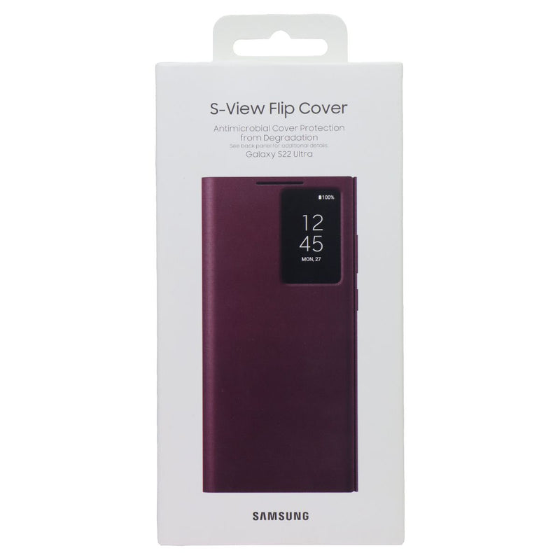 Samsung S-View Flip Cover Case for Samsung Galaxy S22 Ultra - Burgundy