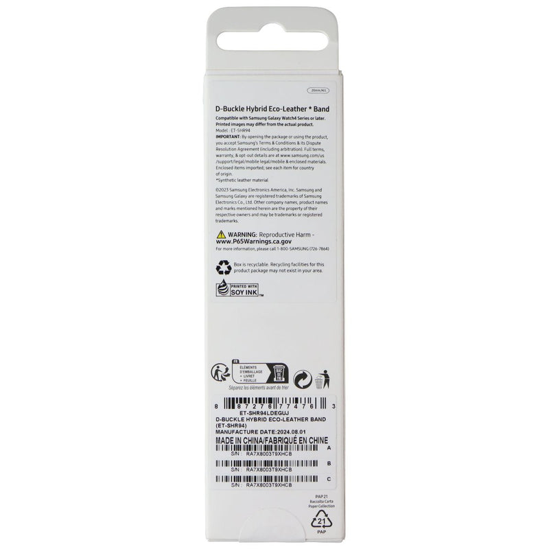 Samsung D-Buckle Hybrid Eco-Leather Band for Galaxy Watch4 - Camel (20mm, M/L)