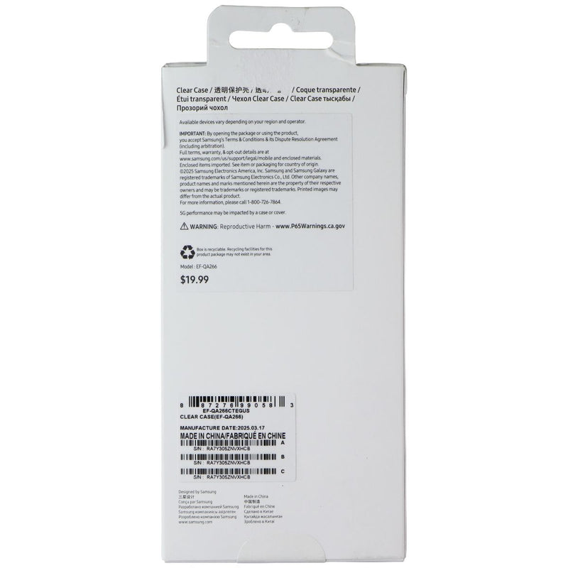 Samsung Official Clear Case for Galaxy A26 (5G) - Transparent