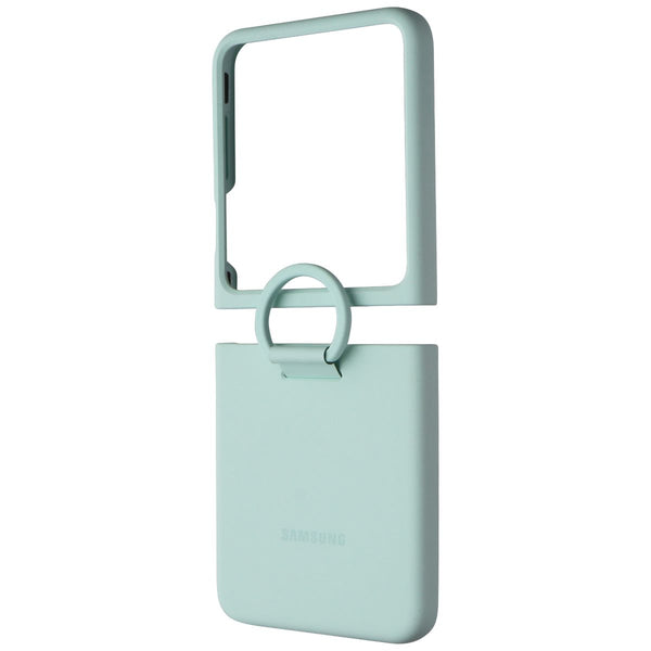 SAMSUNG Official Silicone Cover Case with Ring for Galaxy Z Flip5 - Ocean Green