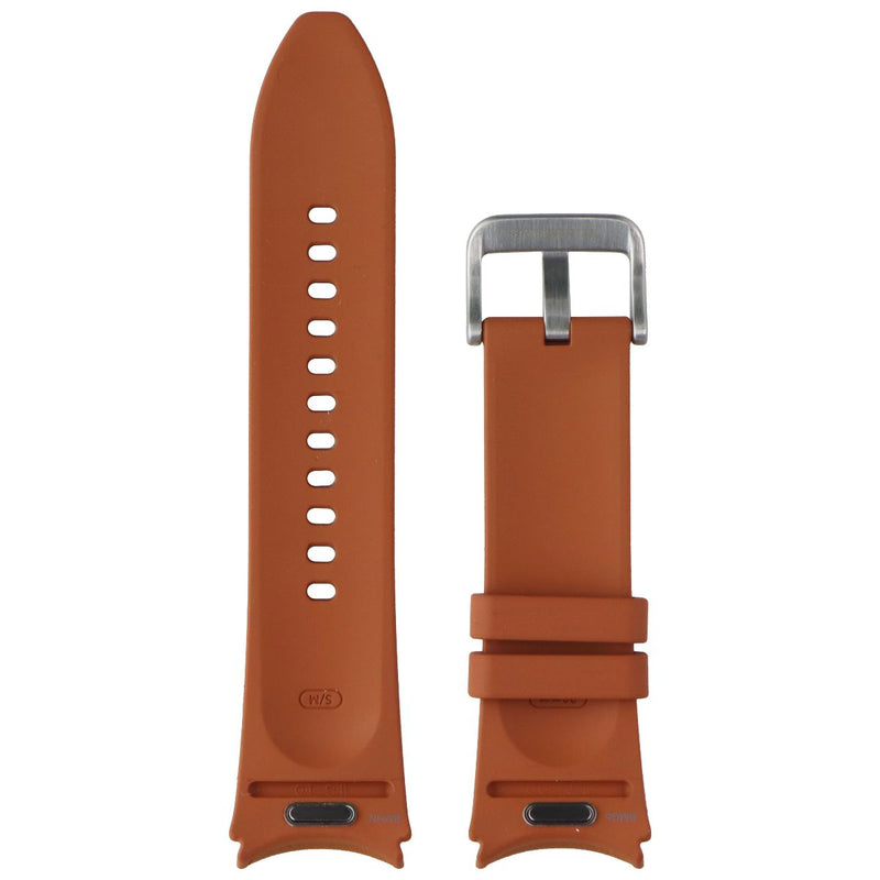Samsung Hybrid Leather Silicone Watch Band for Galaxy Watch (20MM) - Camel (S/M)