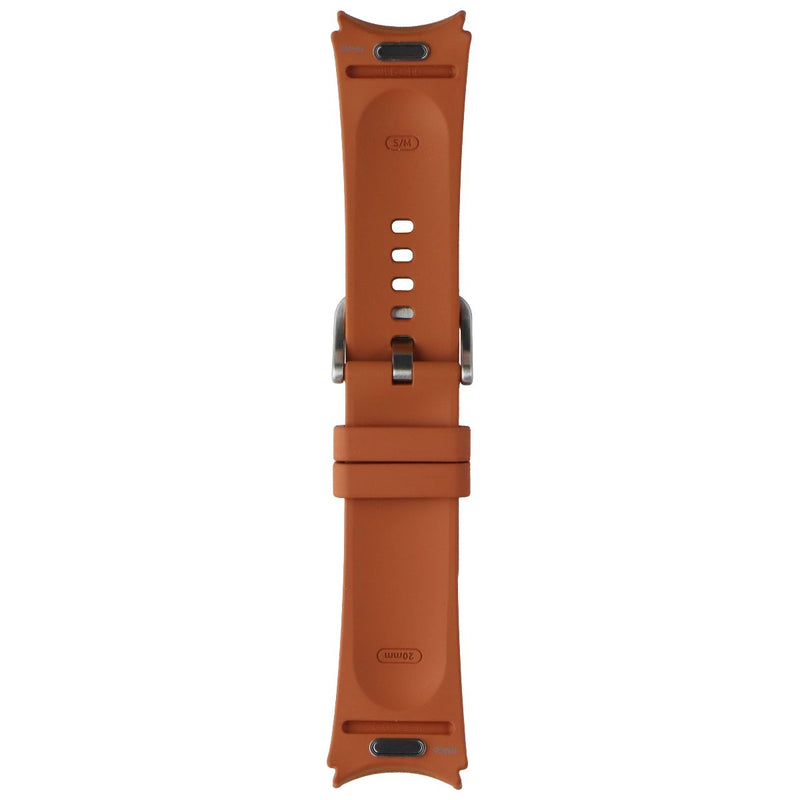 Samsung Hybrid Leather Silicone Watch Band for Galaxy Watch (20MM) - Camel (S/M)