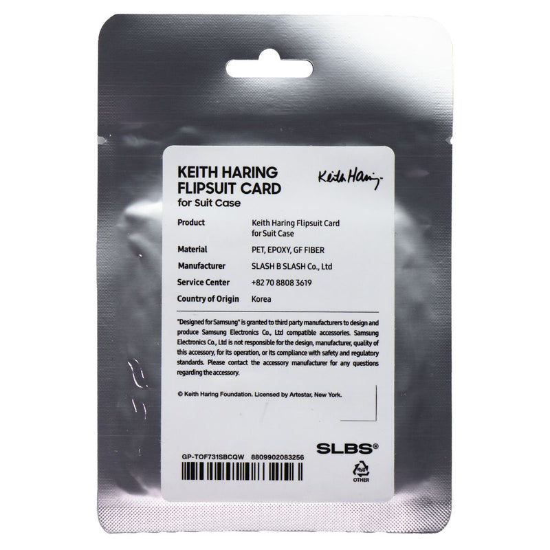 KEITH HARING Heart Flipsuit Card for Galaxy Z Flip5 Flipsuit Case - Dark Red