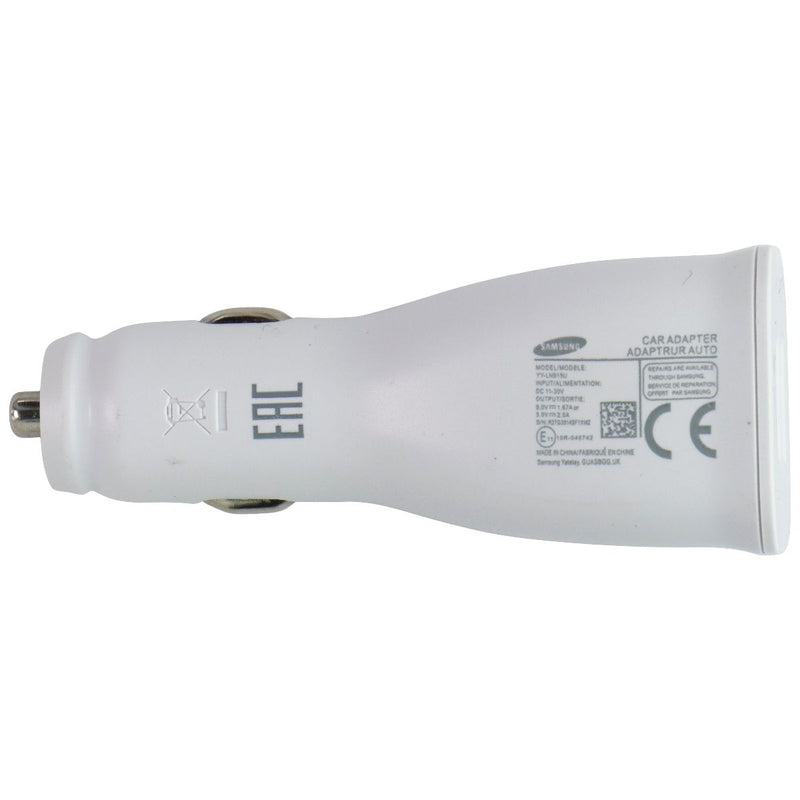 Samsung 10W Dual Port USB-A Car Adapter/Charger - White