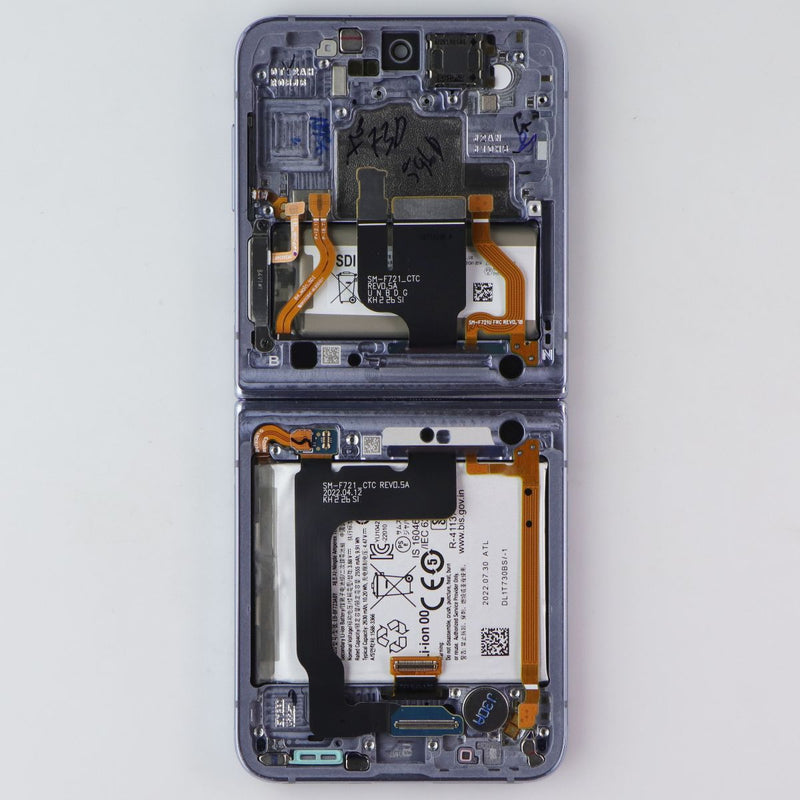 Repair Part SVC LCD Assembly (E/LB/PF) (XAA) Frame for Galaxy Z Flip4 F721 Blue