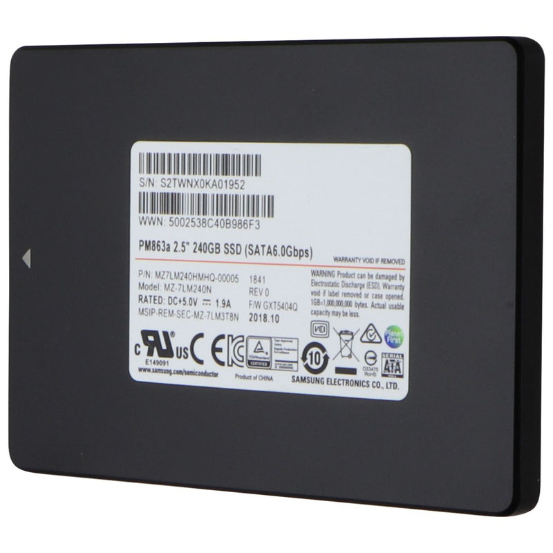 Samsung PM863a (2.5-in) 240GB SSD (SATA6.0Gbps) MZ7LM240 Internal Drive