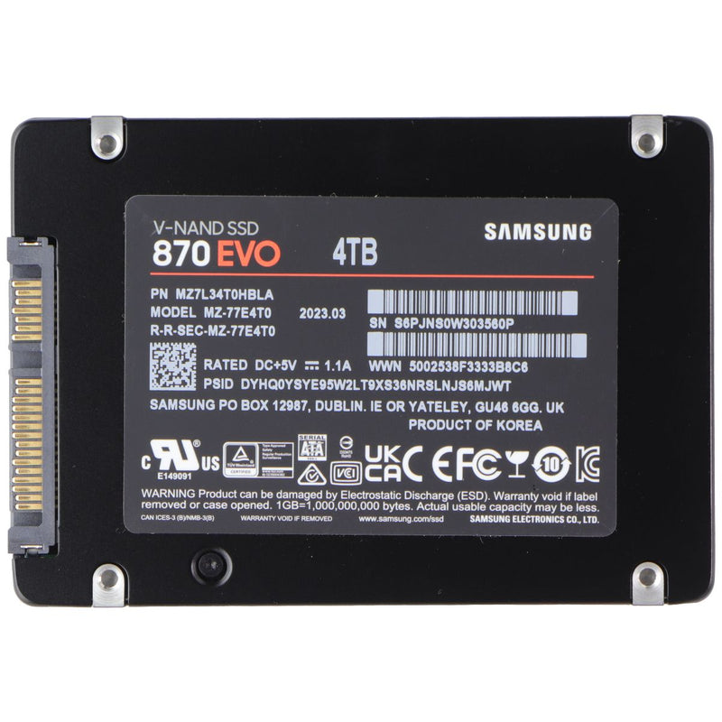 Samsung 870 EVO SATA 2.5-in (4TB) Internal Solid State Drive (MZ-77EE4T0)