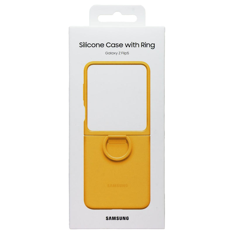 SAMSUNG Official Silicone Cover Case with Ring for Galaxy Z Flip5 - Apricot
