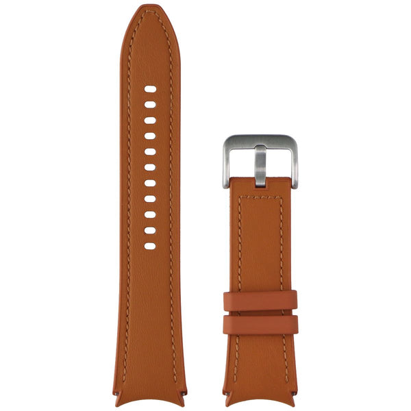 Samsung Hybrid Leather Silicone Watch Band for Galaxy Watch (20mm) - Camel (M/L)
