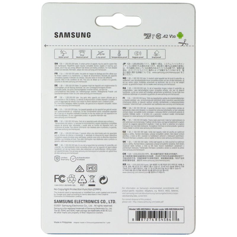 Samsung EVO Select 256GB (130MB/S) MicroSDXC Card with SD Adapter