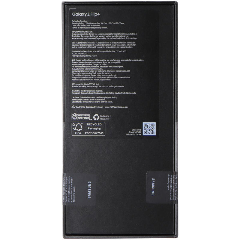 Samsung Galaxy Z Flip4 (6.7-inch) (SM-F721U) Unlocked - 128GB / Blue