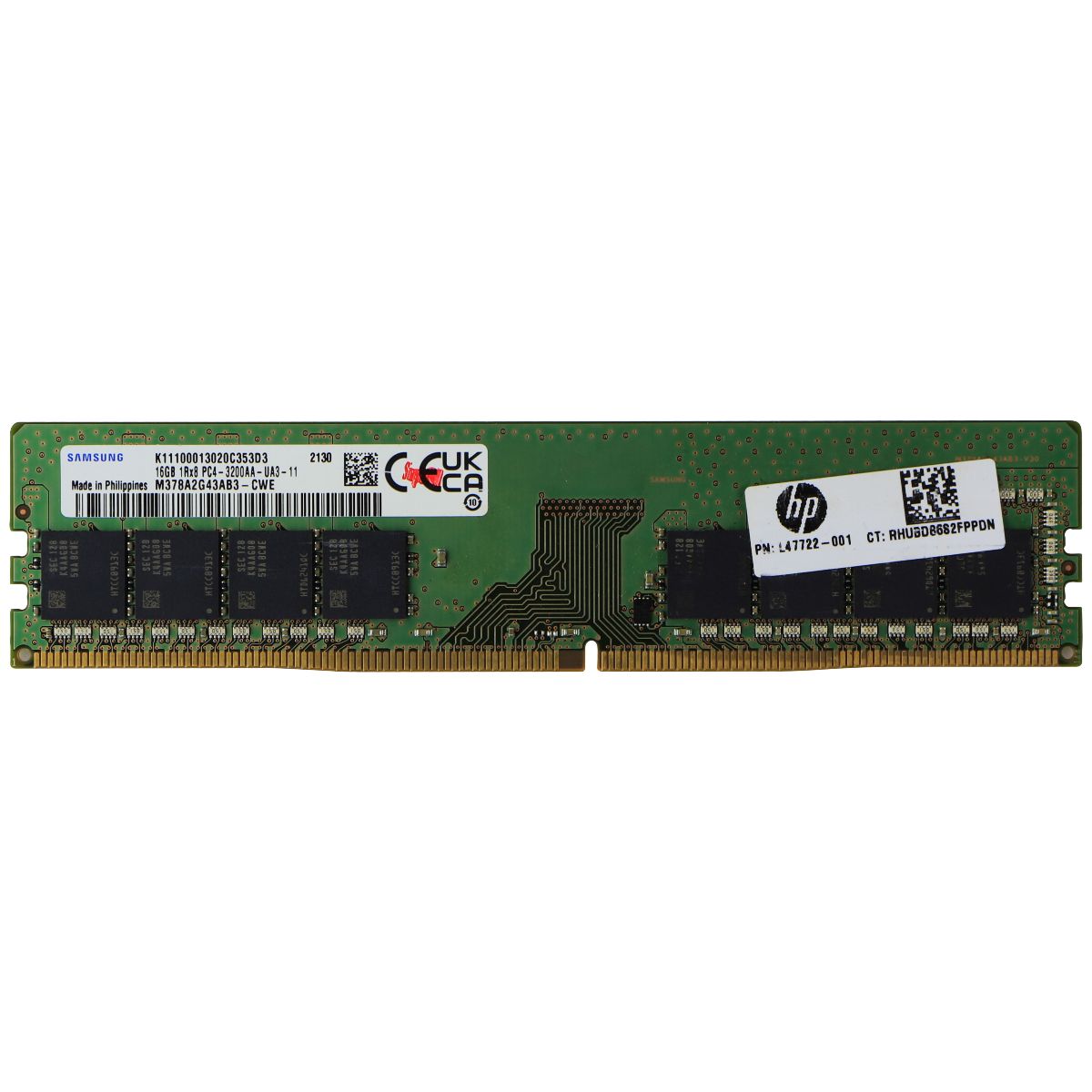 Samsung (16GB) DDR4 3200 PC RAM 1Rx8 / PC4-3200AA-UA3-11 (M378A2G43AB3