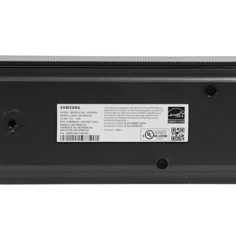 Samsung 2.1CH Dolby Audio Sound Bar with Subwoofer (HW-B550/ZA) - Black