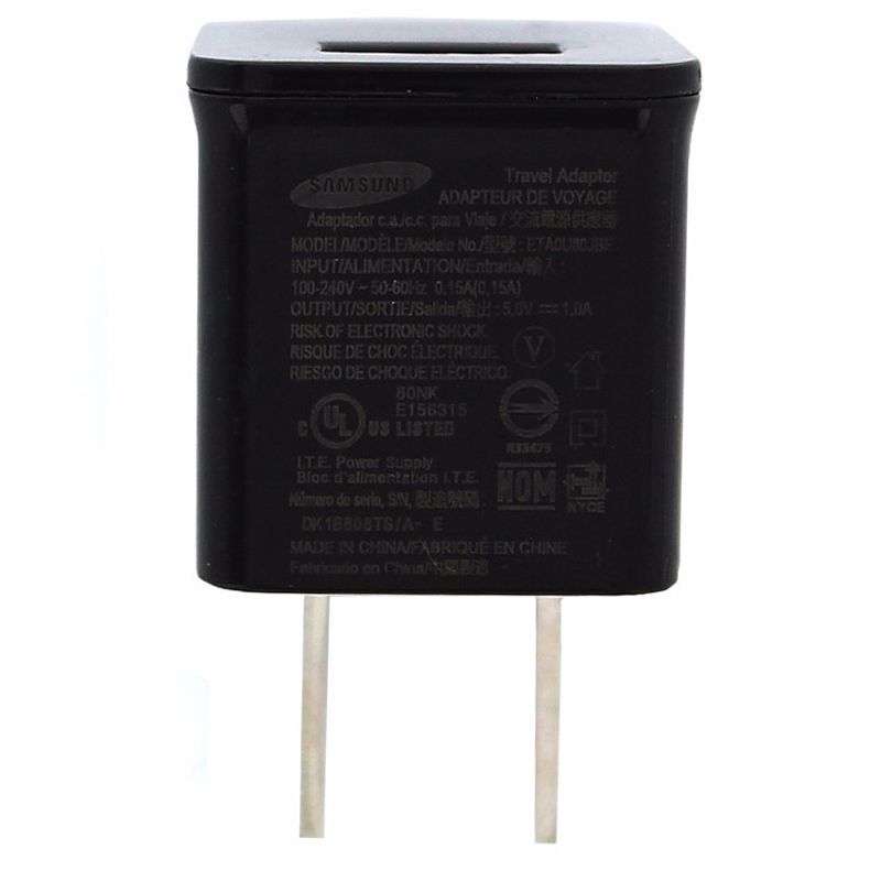 Samsung OEM Travel Adapter Single 1.0A USB Wall Charger - Black (ETA0U80JBE)