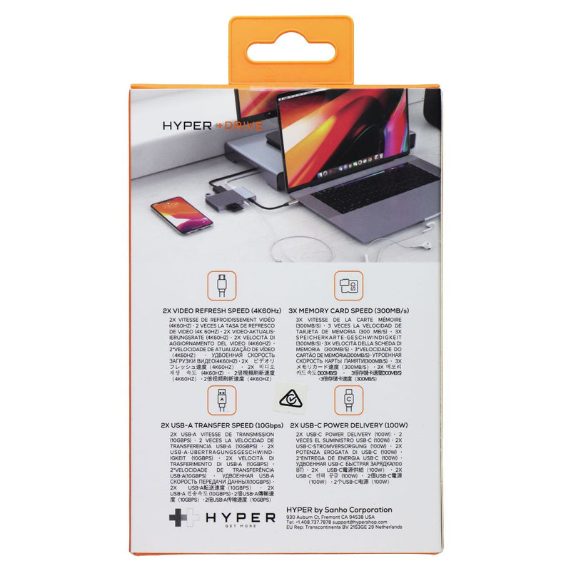 Sanho HyperDrive 6-in-1 GEN2 USB-C Hub - Silver