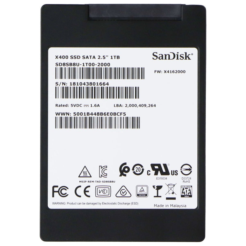SanDisk X400 SATA 2.5-inch 1TB SSD (SD8SB8U-1T00-1122)
