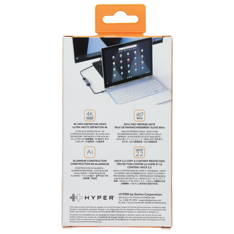 Sanho HyperDrive USB-C to 4K 60Hz HDMI Adapter - Silver / Gray