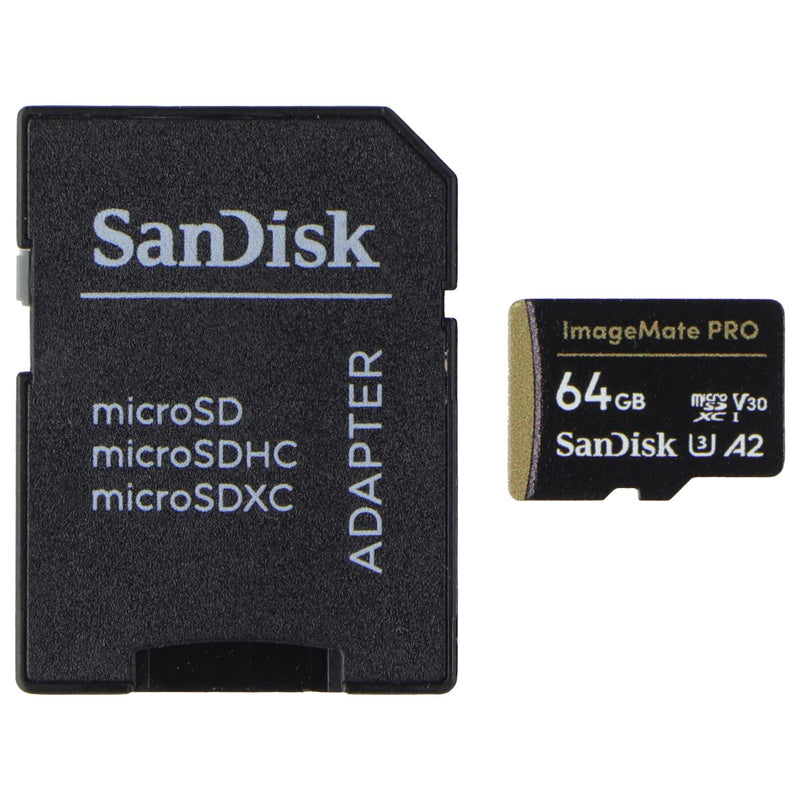 SanDisk 64GB ImageMate PRO microSDXC Memory Card w/Adapter - A2 U3 V30 (200MB/s)