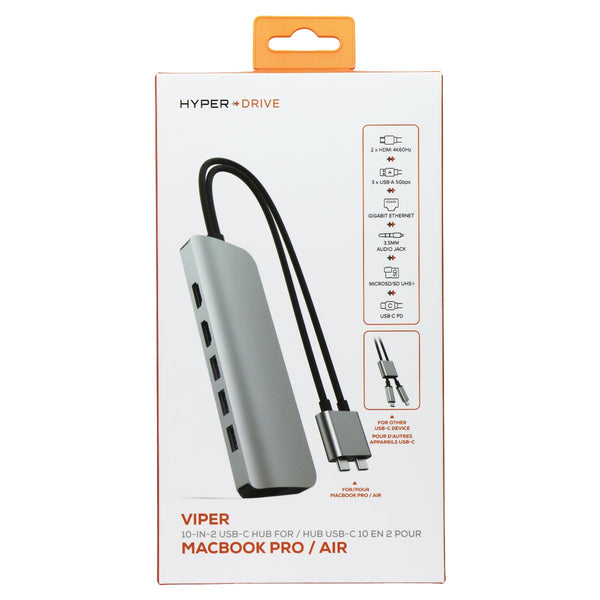 Sanho HyperDrive 10-in-2 USB C Docking Station - Silver