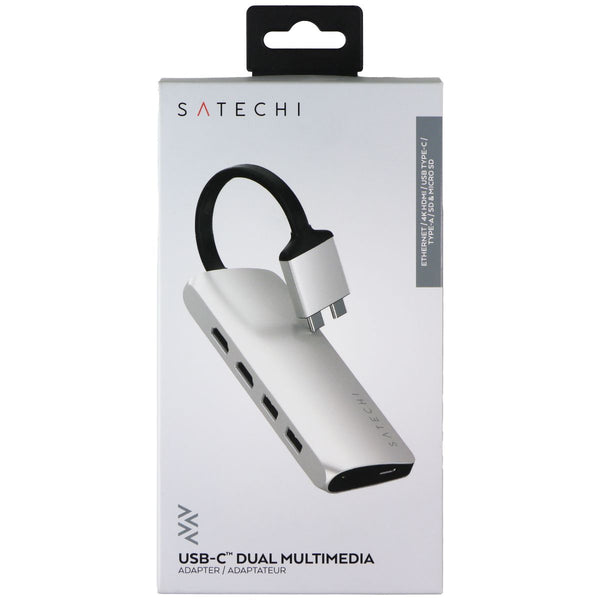 SATECHI Dual USB-C Adapter with 2x 4K HDMI / USB-C PD / Ethernet - Silver