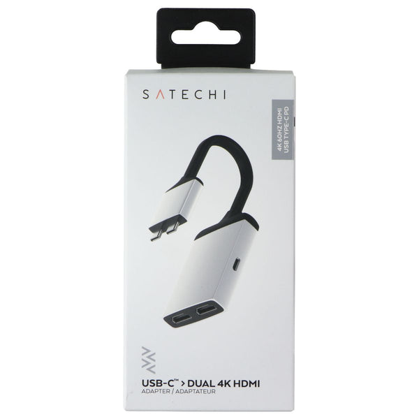 SATECHI USB-C Dual 4K HDMI Adapter with (2x 4K 60hz HDMI Ports) - Silver