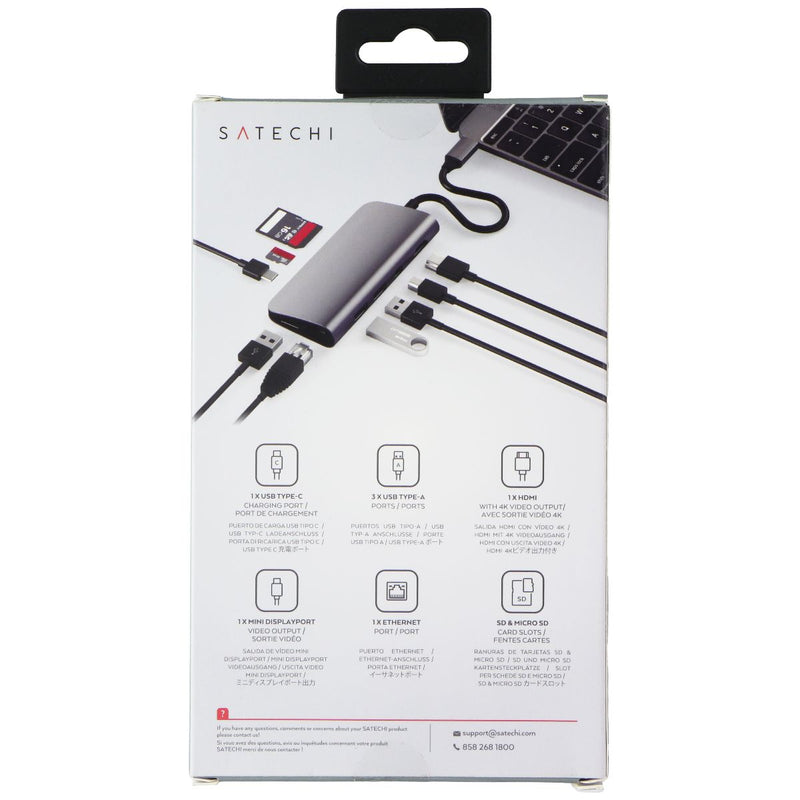 SATECHI USB-C Multimedia Adapter with Ethernet/4K HDMI/Mini DP/USB-C/Micro SD