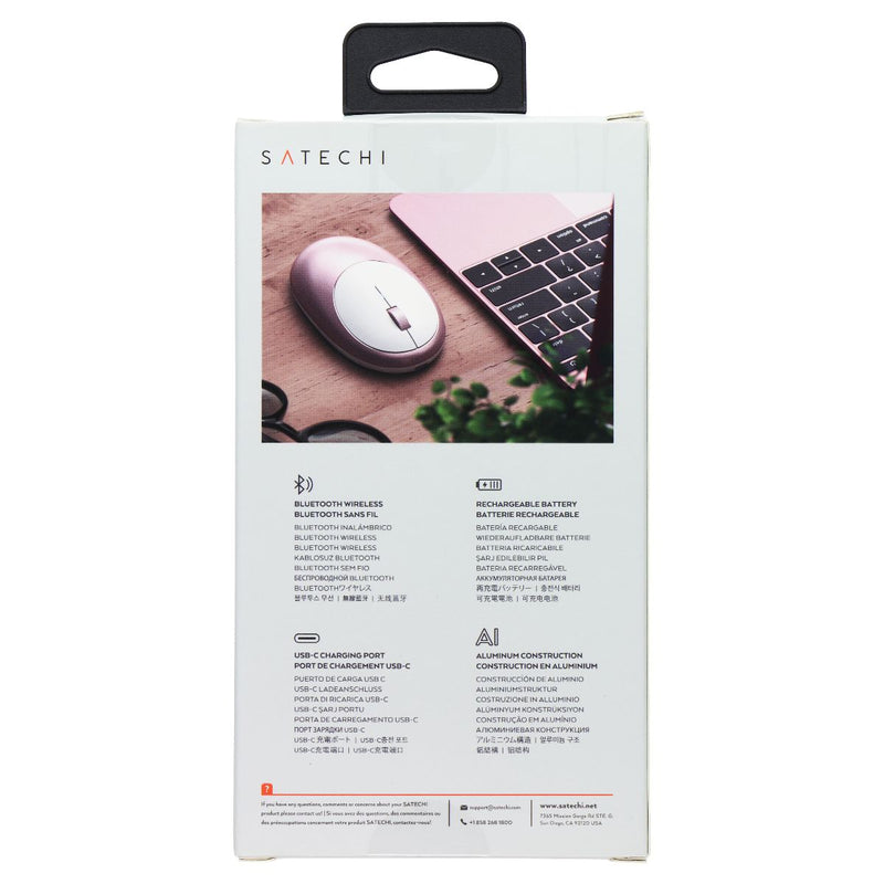 SATECHI M1 Bluetooth Wireless Mouse with Rechargeable Type C Port - Rose Gold